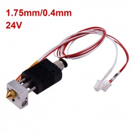 3D Printer Full Metal Hotend Extruder Kit Hot End Set with 0.4mm Nozzle 100K Thermistor Heatsink Wire 24V Compatible with ET4/ET4 Pro Printer 1.75mm Filament