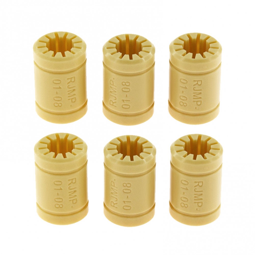 6pcs LM8UU RJMP-01-08 Solid Polymer Bearing 8mm Shaft Plastic Linear Bearing for 3D Printers