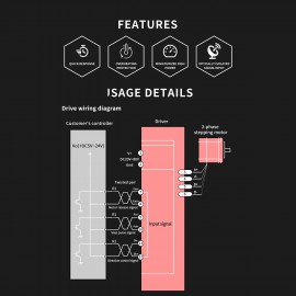 B1206 Full/Half Step Driver 2-Phase Stepper Motor Driver Driving Voltage 20V-120VDC Current 6A