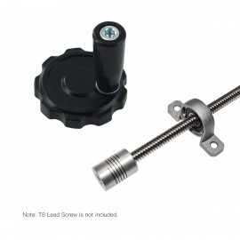 3D Printer Parts Black Aluminum Alloy Hand Wheel 62mm Diameter with Bakelite Handle Machine Tool for T8 Lead Screw