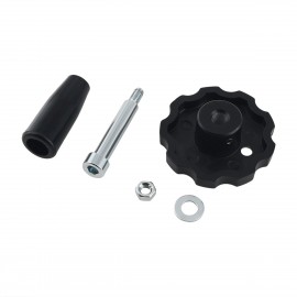 3D Printer Parts Black Aluminum Alloy Hand Wheel 62mm Diameter with Bakelite Handle Machine Tool for T8 Lead Screw