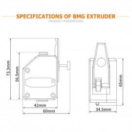 3D Printer Parts Upgraded Dual Drive Extruder 1.75mm High Performance Compatible with Creality CR10 Ender 3 Series Wanhao D9 Anet E10 Geeetech A10 and Other DIY 3D Printer