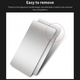 Flexiable Build Plate Surface Spring Steel Platform Removal Spring Steel Sheet with Magnetic Base for SLA/DLP Resin Printing Elegoo Saturn 3D Printers 196x126mm