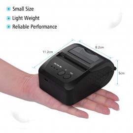 5809DD Portable Mini Direct Thermal Printer Wireless Thermal POS Receipt Printer with 2000mAh   Rechargeable Lithium Battery USB/BT Mobile Printer EU Plug（100-240V）