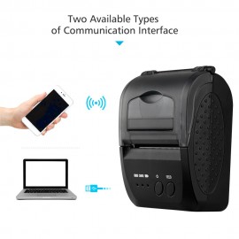 5809DD Portable Mini Direct Thermal Printer Wireless Thermal POS Receipt Printer with 2000mAh   Rechargeable Lithium Battery USB/BT Mobile Printer EU Plug（100-240V）
