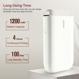 Label Maker Machine Portable Thermal Label Printer Handheld Name Price Sticker Printer Pocket Size BT Wireless Connection with APP 2 Roll Thermal Paper for Home Office Supermarket Store