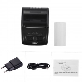 Portable 58mm Thermal Receipt Printer Handheld Barcode Printer USB BT Connection Wireless Support ESC/POS Command Compatible with Windows Linux Android IOS for Supermarket Store Restaurant