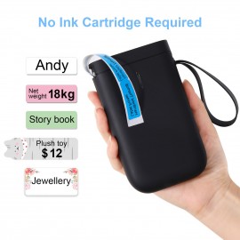 Portable Handheld Thermal Label Printer Wireless BT Label Maker Sticker Machine Compatible with iOS Android Smartphone for Home Office School Supermarket Store Labeling Barcodes Journals Name Commodity Price