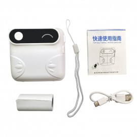 Mini BT Wireless Pocket Printer Portable Instant Mobile Printer Thermal Paper Receipt Printer Label Sticker Compatible with Android iOS Smartphone Windows for Journal Study Notes Memo Photo Picture Printing