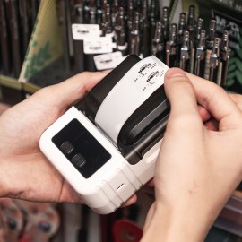 Portable Thermal Printer Handheld Label Printer 203dpi Support 20-50mm Paper Width Multiple Language Print Use with APP for Jewelry Clothes Tag Comaptible with Android iOS Smartphone