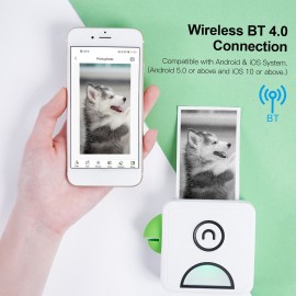 L1 Pocket Thermal Photo Printer 200dpi Portable BT Wireless Receipt Label Sticker Maker for Work Plan Memo Study Notes Lists Journal Printing Compatible with Android iOS Smartphone