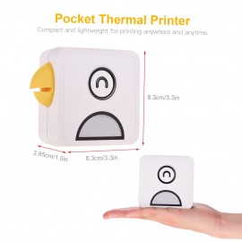 L1 Pocket Thermal Photo Printer 200dpi Portable BT Wireless Receipt Label Sticker Maker for Work Plan Memo Study Notes Lists Journal Printing Compatible with Android iOS Smartphone