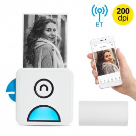L1 Pocket Thermal Photo Printer 200dpi Portable BT Wireless Receipt Label Sticker Maker for Work Plan Memo Study Notes Lists Journal Printing Compatible with Android iOS Smartphone