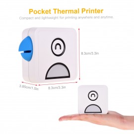 L1 Pocket Thermal Photo Printer 200dpi Portable BT Wireless Receipt Label Sticker Maker for Work Plan Memo Study Notes Lists Journal Printing Compatible with Android iOS Smartphone