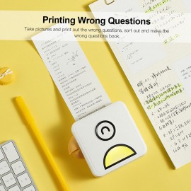 L1 Pocket Thermal Photo Printer 200dpi Portable BT Wireless Receipt Label Sticker Maker for Work Plan Memo Study Notes Lists Journal Printing Compatible with Android iOS Smartphone