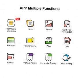 L1 Pocket Thermal Photo Printer 200dpi Portable BT Wireless Receipt Label Sticker Maker for Work Plan Memo Study Notes Lists Journal Printing Compatible with Android iOS Smartphone