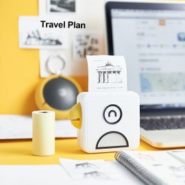 L1 Pocket Thermal Photo Printer 200dpi Portable BT Wireless Receipt Label Sticker Maker for Work Plan Memo Study Notes Lists Journal Printing Compatible with Android iOS Smartphone