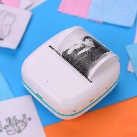 Mini Pocket Printer BT Wireless Portable Instant Mobile Printer 57mm Thermal Paper Receipt Label Sticker Memo Photo Picture Printing Compatible with Android iOS Smartphone Windows