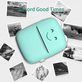 Mini Portable Thermal Printer BT Wireless Printer 203dpi with 1 Roll Thermal Paper Compatible with Android iOS for Printing Error Photo Memo Journal List Receipt Sticker Label
