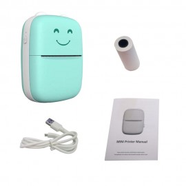Mini Portable Thermal Printer BT Wireless Printer 203dpi with 1 Roll Thermal Paper Compatible with Android iOS for Printing Error Photo Memo Journal List Receipt Sticker Label