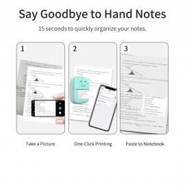 Mini Portable Thermal Printer BT Wireless Printer 203dpi with 1 Roll Thermal Paper Compatible with Android iOS for Printing Error Photo Memo Journal List Receipt Sticker Label
