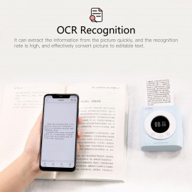 Pocket Printer BT Wireless Thermal Printer Portable Mobile Printer 300dpi for Photo Picture Receipt Memo Note Label Sticker with Clock Function Compatible with Android iOS Windows Mac