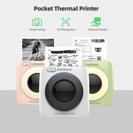 Pocket Printer BT Wireless Printer Portable Thermal Printer 300dpi for Photo Picture Receipt Memo Note Label Sticker Compatible with Android iOS Windows Mac