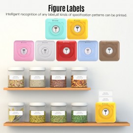 A6 Mini Pocket Printer HD 304DPI Wireless BT Thermal Printer Picture Photo Label Memo Notes Journal Receipt Paper Instant Printer Sticker AR Photo Function Inkless Printing Compatible with Android iOS Smartphone Windows