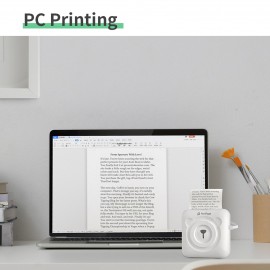 A6 Mini Pocket Printer HD 304DPI Wireless BT Thermal Printer Picture Photo Label Memo Notes Journal Receipt Paper Instant Printer Sticker AR Photo Function Inkless Printing Compatible with Android iOS Smartphone Windows