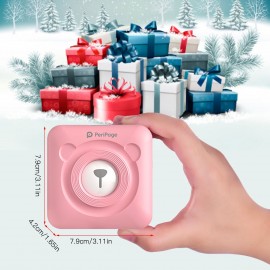 A6 Mini Pocket Printer HD 304DPI Wireless BT Thermal Printer Picture Photo Label Memo Notes Journal Receipt Paper Instant Printer Sticker AR Photo Function Inkless Printing Compatible with Android iOS Smartphone Windows