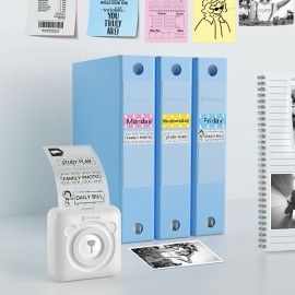 A6 Mini Pocket Printer HD 304DPI Wireless BT Thermal Printer Picture Photo Label Memo Notes Journal Receipt Paper Instant Printer Sticker AR Photo Function Inkless Printing Compatible with Android iOS Smartphone Windows