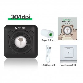 A6 Mini Pocket Printer HD 304DPI Wireless BT Thermal Printer Picture Photo Label Memo Notes Journal Receipt Paper Instant Printer Sticker AR Photo Function Inkless Printing Compatible with Android iOS Smartphone Windows