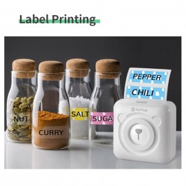 A6 Mini Pocket Printer HD 304DPI Wireless BT Thermal Printer Picture Photo Label Memo Notes Journal Receipt Paper Instant Printer Sticker AR Photo Function Inkless Printing Compatible with Android iOS Smartphone Windows