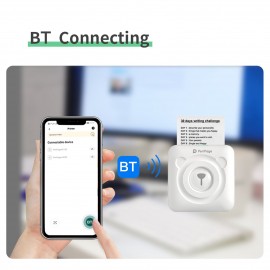 A6 Mini Pocket Printer HD 304DPI Wireless BT Thermal Printer Picture Photo Label Memo Notes Journal Receipt Paper Instant Printer Sticker AR Photo Function Inkless Printing Compatible with Android iOS Smartphone Windows