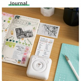 A6 Mini Pocket Printer HD 304DPI Wireless BT Thermal Printer Picture Photo Label Memo Notes Journal Receipt Paper Instant Printer Sticker AR Photo Function Inkless Printing Compatible with Android iOS Smartphone Windows