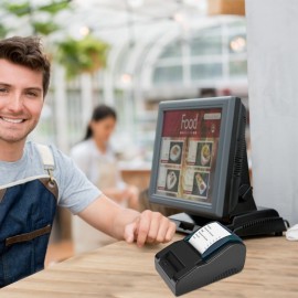 Desktop 58mm USB Thermal Receipt Printer Bill Ticket Clear Printing High Speed POS Printer Support Cash Drawer Compatible with ESC/POS Print Commands for Restaurant Kitchen Supermarket Retail Store