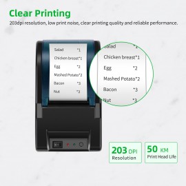 Desktop 58mm USB Thermal Receipt Printer Bill Ticket Clear Printing High Speed POS Printer Support Cash Drawer Compatible with ESC/POS Print Commands for Restaurant Kitchen Supermarket Retail Store