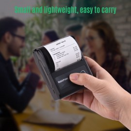 Portable 58mm 2 Inches Wireless BT Thermal Bill Receipt Printer Mini Mobile POS Printer Support ESC/POS Print Command Compatible with Android iOS Windows for Restaurant Supermarket Retail Store Small Business