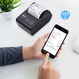 Portable 58mm 2 Inches Wireless BT Thermal Bill Receipt Printer Mini Mobile POS Printer Support ESC/POS Print Command Compatible with Android iOS Windows for Restaurant Supermarket Retail Store Small Business