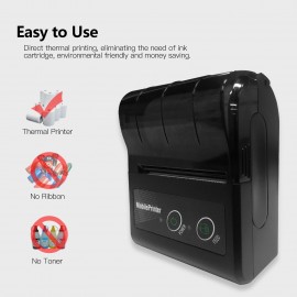 Portable 58mm 2 Inches Wireless BT Thermal Bill Receipt Printer Mini Mobile POS Printer Support ESC/POS Print Command Compatible with Android iOS Windows for Restaurant Supermarket Retail Store Small Business