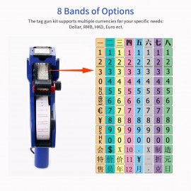 8 Digits Price Tag Machine Handheld Price Labeller Label Date Maker Pricing with 10pcs Price Labels Paper for Office Retail Shop Grocery Store Organization Marking Warehouse