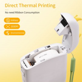 Label Maker Machine Mini Pocket Thermal Label Printer All in One BT Connect 203DPI Prince Tag DIY Date Journal Study Sticker Labeling Machine Compatible with iOS Android for Retail Store Home & Office Organization