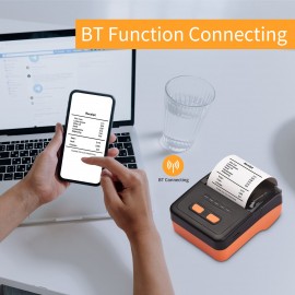MP58C6 58mm USB Thermal Receipt Printer Portable Wireless Printer BT Connection Use with APP 1 Roll Paper Inside Compatible with Windows Android iOS for Supermarket Retail Restaurant