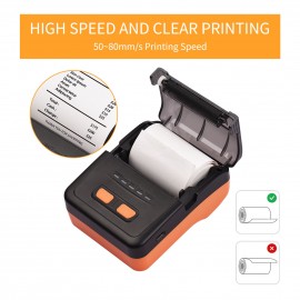 MP58C6 58mm USB Thermal Receipt Printer Portable Wireless Printer BT Connection Use with APP 1 Roll Paper Inside Compatible with Windows Android iOS for Supermarket Retail Restaurant