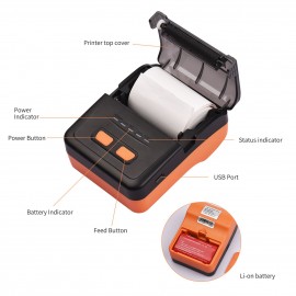 MP58C6 58mm USB Thermal Receipt Printer Portable Wireless Printer BT Connection Use with APP 1 Roll Paper Inside Compatible with Windows Android iOS for Supermarket Retail Restaurant