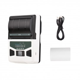 Portable BT Label Maker USB Wireless Thermal Receipt Printer BT Connection Use with APP Compatible with iOS Android Smartphone Adjustable Paper Width for Clothing Jewelry Supermarket Retail Store Barcodes Price Name Printing