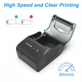 58mm Portable Mini Thermal Receipt Printer USB & BT Connection 2 inches Wireless Printer High Speed with 1 Roll Paper Inside Compatible with iOS Android Windows for Restaurant Sales Retail Shop