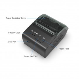 58mm Portable Mini Thermal Receipt Printer USB & BT Connection 2 inches Wireless Printer High Speed with 1 Roll Paper Inside Compatible with iOS Android Windows for Restaurant Sales Retail Shop