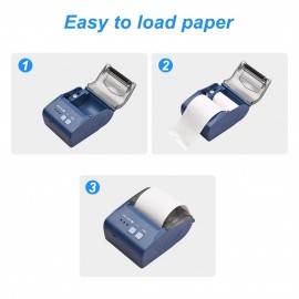 58mm Portable Mini Thermal Receipt Printer USB & BT Connection 2 inches Wireless Printer High Speed with 1 Roll Paper Inside Compatible with iOS Android Windows for Restaurant Sales Retail Shop