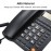 Desktop Corded Telephone Landline Telephone with Caller Identification LCD Screen Adjustable Brightness Black(US Telephone Line)